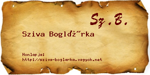 Sziva Boglárka névjegykártya